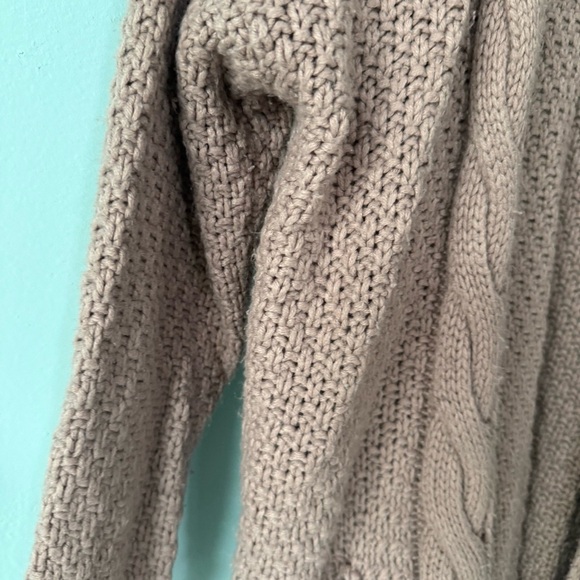 Altar’d State Cozy Tan Cable Knit Sweater Size S/M - Picture 4 of 8